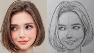 loomis face drawing tutorial  draw a girls face from front tutorial artwork drawing [upl. by Ahsekin]