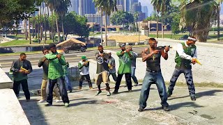 Families vs Ballas vs Vagos vs Marabunta Grande  GTA 5 NPC Wars 67 [upl. by Aynodal]