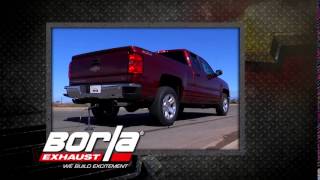 BORLA Borla Exhaust  Engine Sound Comparison 2014 Silverado amp Sierra [upl. by Aneeg784]