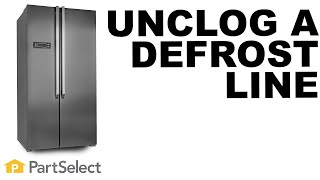 Refrigerator Troubleshooting How to Unclog a Defrost Line  PartSelectcom [upl. by Ainslee]