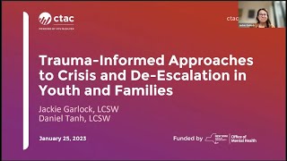 TraumaInformed Approaches to Crisis and DeEscalation in Youth and Families [upl. by Ciccia]