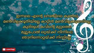 ഇന്നലെ എന്റെ നെഞ്ചിലെ KARAOKE WITH LYRICS [upl. by Eibbor]