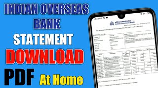 Indian Overseas Bank Statement Download  Indian Overseas Bank Ka Statement Kaise Nikale  IOB Pdf [upl. by Llewxam141]