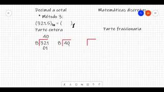 6 MATEMÁTICAS DISCRETAS SISTEMAS NUMÉRICOS DECIMAL A OCTAL CON PARTE FRACCIONARIA [upl. by Mildrid]