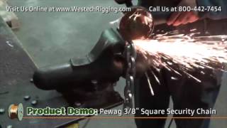 Cutting Pewag 38quot Square Security Chain with Angle Grinder [upl. by Ayiotal]