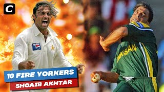 Top 10 Fire Yorkers by Shoaib Akhtar in Cricket History Ever [upl. by Nyre]