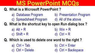 Most Important MS PowerPoint MCQs [upl. by Enrichetta919]