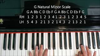 G Minor Scale on Piano Natural Harmonic Melodic [upl. by Lytsyrk296]