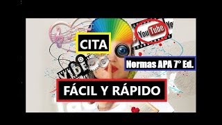 CÓMO CITAR UN VIDEO DE YOUTUBE EN WORD CON EJEMPLO SEGÚN NORMAS APA SÉPTIMA EDICIÓN 7ma [upl. by Ennaehr]