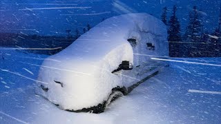 WINTER STORM Survival in a VAN  Heavy Snowstorm Winter Camping [upl. by Trevethick684]