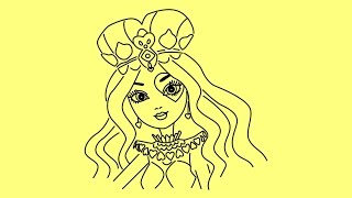 How to draw Lizzie Hearts Ever After High  Как нарисовать Лиззи Хартс Эвер Афтер Хай [upl. by Ynaffat]