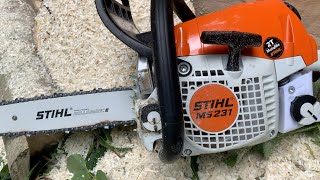 STIHL MS231 chainsaw  homeowner gas saw [upl. by Adah]