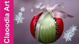 Bombka ze wstążki ribbon bauble [upl. by Schroth]