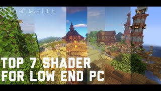 TOP 7 SHADER MINECRAFT JAVA 1165 for lowend pc2021 4 [upl. by Nelli]