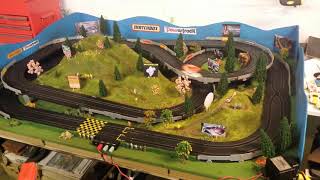 Matchbox powertrack circuit layout racingslot car crazy amazing fun [upl. by Gianina]