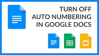 Turn Off Auto Numbering in Google Docs [upl. by Christean]