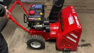 How to start a Troy Bilt Storm 2410 snow thrower [upl. by Ruperto]