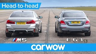 New BMW M5 vs MercedesAMG E63 S  DRAG RACE ROLLING RACE amp BRAKE TEST [upl. by Shalna]