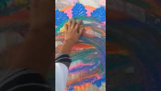 Rangoli reverse video 💫  Easy rangoli design  shorts design [upl. by Divine]