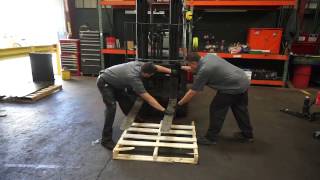 How to Change Forklift Forks  Southern States Toyotalift [upl. by Ramedlab369]