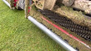 Greens verticutting  Gullane Golf Club [upl. by Esch655]