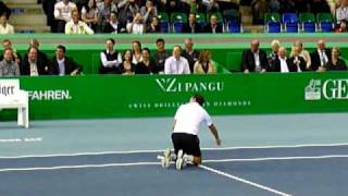 Zurich Open 2010 Edberg VS Ivanisevic Funny Goran [upl. by Zetniuq]