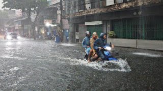 4K Walking in Thunderstorm with Heavy Rain Bangkok Thailand [upl. by Larue]