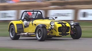 Supercharged Caterham Seven 620R Driven FLAT OUT amp Sideways  Goodwood [upl. by Lynde]