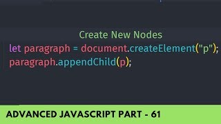 Create New DOM Element Using createElement  Advanced JavaScript Tutorial Part  61 [upl. by Raybourne]