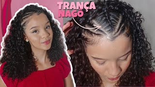 Penteado SEMI PRESO com TRAÇA para atendimento de clientes  HALF UP hairstyle with BRAIDS [upl. by Thagard]