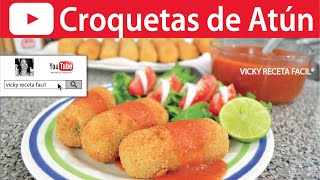 CROQUETAS DE ATÚN  VickyRecetaFacil [upl. by Aneehs]