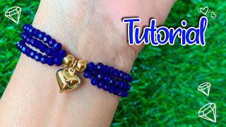 🔆 PULSERA DE HILO CON CRISTALES PASO A PASO  TUTORIAL [upl. by Calandra]