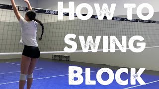 QUICK VOLLEYBALL TUTORIAL  How to Swing Block Footwork [upl. by Orsa]