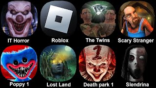 IT Horror Clown Roblox The Twins Scary Stranger Poppy Playtime 1 Lost Land Death Park 1 Slen [upl. by Nadaba573]