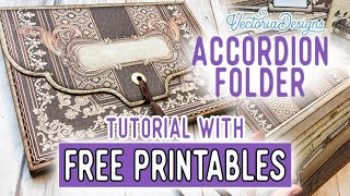 Accordion Folder Tutorial  All the Printables for Free  Forgotten Library Theme [upl. by Dillon918]