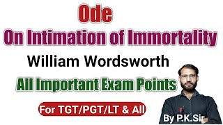 William Wordsworth  Most Important Exam Points  Ode On Intimation of Immortality by Wordsworth [upl. by Esile]