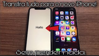 Como transferir tudo para o novo iPhone sem perder nada  Passo a passo [upl. by Wynne]