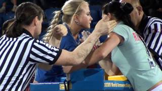 World Armwrestling Championship 2011  Backman vs Gladkaya Right Hand [upl. by Melmon]