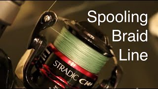 How to Spool Braided Line on a Spinning Reel Without Line Twists or Loops [upl. by Enneiviv]