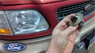 How to change a Thermostat in a Ford ExpeditionF150Econoline 54 2V [upl. by Queena525]