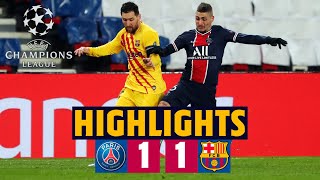 HIGHLIGHTS  PSG 11 Barça  Round of 16 of the Champions League [upl. by Mallory474]