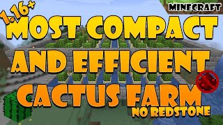 Most CompactEfficient 116 Minecraft Cactus Farm  Tutorial [upl. by Oicnerolf160]