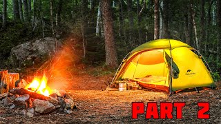 Solo Tent Camping Next To Wilderness Lake [upl. by Ahsenauj]