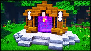 Minecraft Nether Portal Design  How to build a Cool Nether Portal Tutorial [upl. by Damales]