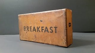 1945 US K Ration Breakfast MRE Review 70 Year Old Pork amp Eggs Meal Ready To Eat Unboxing [upl. by Trik]