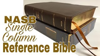 NASB Single Column Reference Bible Review Zondervan Brown Leathersoft [upl. by Nyrroc]