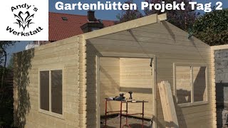 Gartenhütten Projekt Teil 3  Aufbau Fenster und Dach  Tag 2 [upl. by Nonnairb]