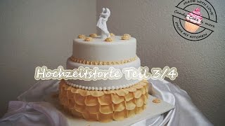 Hochzeitstorte Teil 34  Wunderkuchen mit Käsesahne gefüllt  obere Etage I Wedding Cake I Tutorial [upl. by Corotto385]