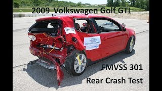 20062009 Volkswagen GTI Golf FMVSS 301 Rear Crash Test 50 Mph [upl. by Arok]