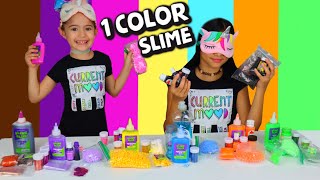 Making Slime with Only One Color Ingredients Slime Challenge [upl. by Wayne]